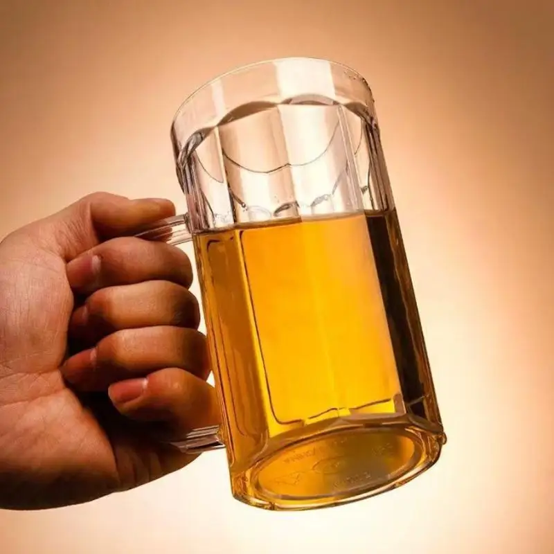 Transparent Beer Mug Acrylic Plastic Unbreakable Milk Coffee Juice Water Cup Barware Drinkware For Home Party Bar