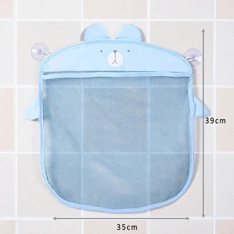 Filet de rangement pour jouets, sac en maille pour salle de bain de bébé, jouets de bain pour enfants, panier pour enfants, formes d'animaux de dessin animé, organisateur de ventouse de sable en tissu