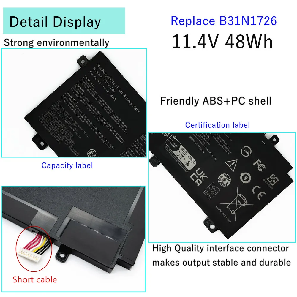 B31N1726 Battery for ASUS TUF Gaming FX504 FX504GD FX504GE FX504GM FX505DT FX505DV FX505DU FX505DY FX80G FX80 FX86FM FX80G FX86