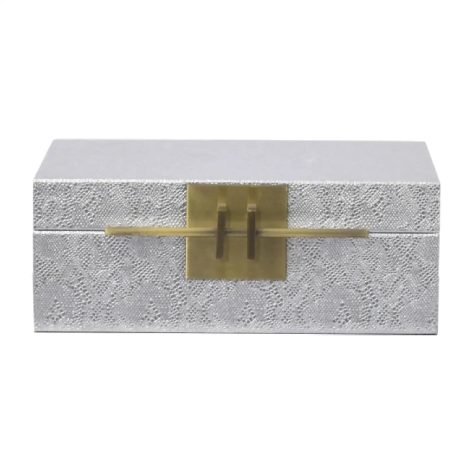 2 Pieces Rectangular Jewelry Storage Box with Fitted Lid Minimalist Jewelry Box with Gold-Tone Clasp Elegant Sleek