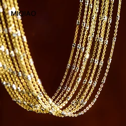 MIQIAO New Arrival Silver 925 Italian Chain Double Color Necklace For Women Neck Chain 60CM Luxury Female Necklace