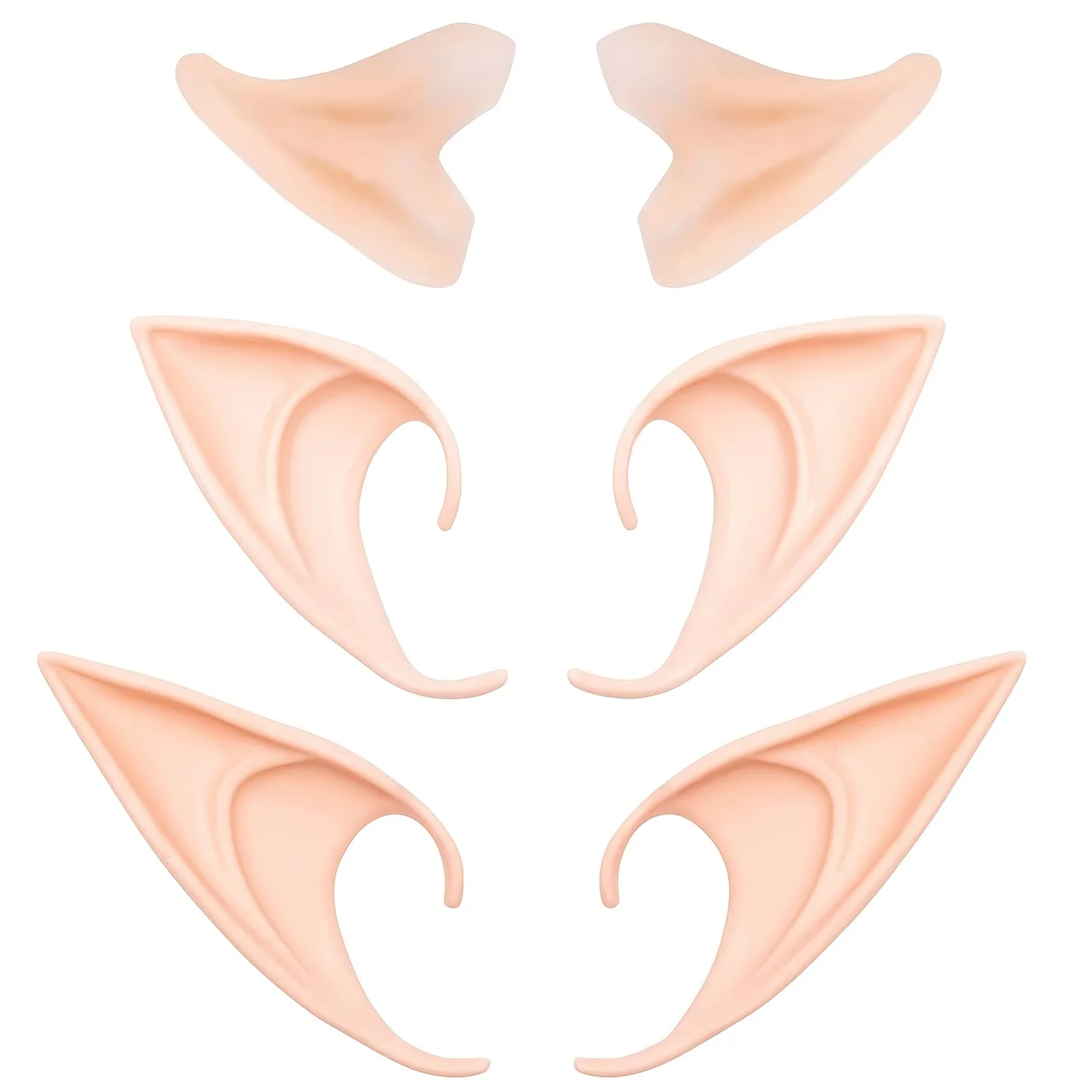 1pair Cosplay Fairy Elf Ears Soft Pointed Tips Anime Party Dress Up Costume Masquerade Accessories For Halloween Christmas Party