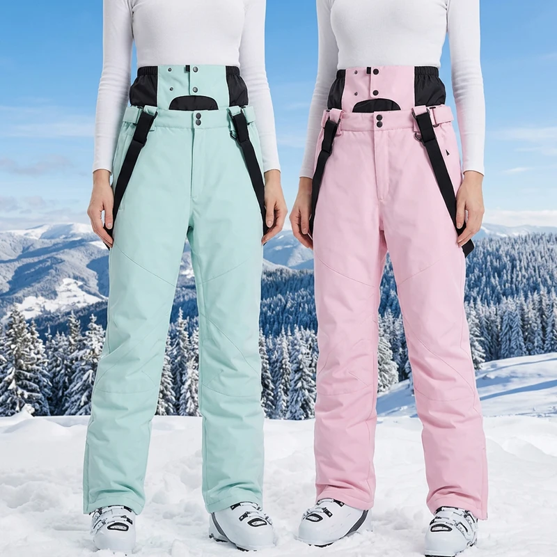 winter-high-quality-men-and-women-thick-warm-skiing-pants-windproof-waterproof-suspender-trousers-snow-snowboard-pants