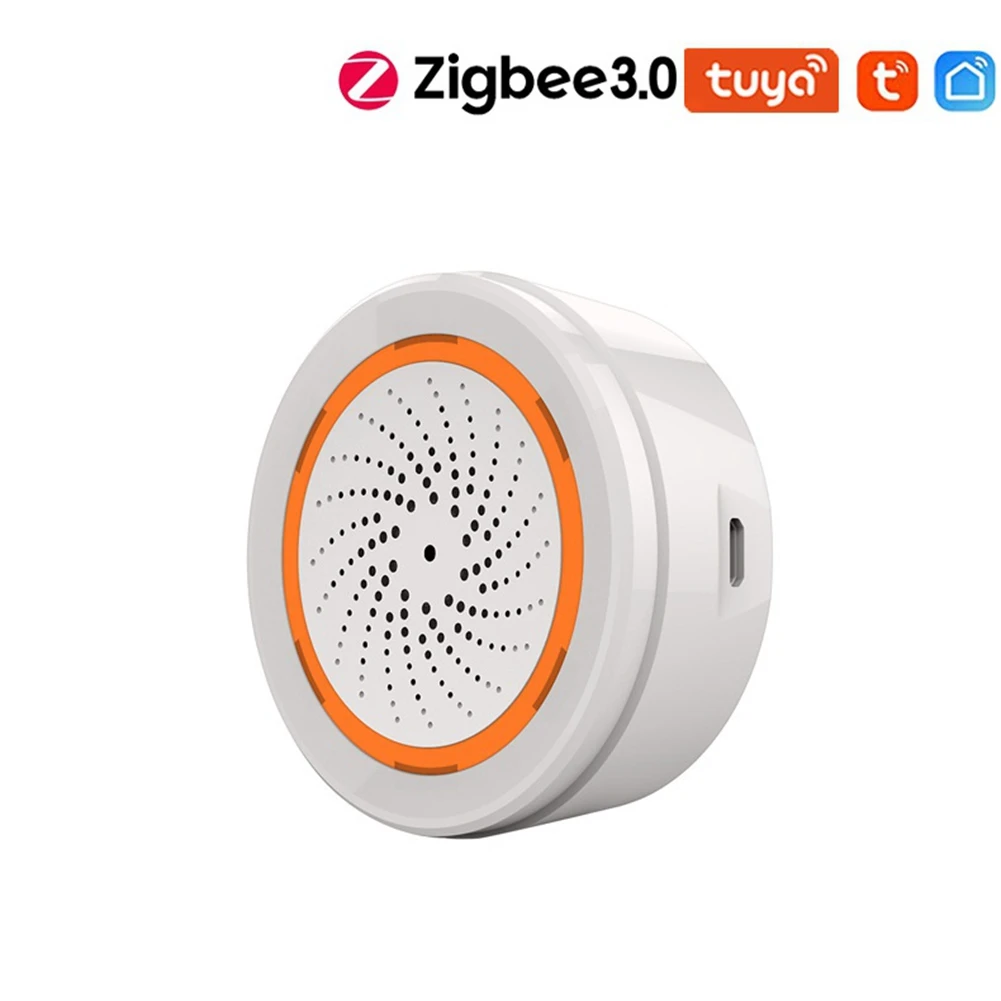 

-A96Z Tuya Zigbee умная сирена звуковая и световая сирена датчик температуры и влажности домашняя охранная сигнализация для Tuya