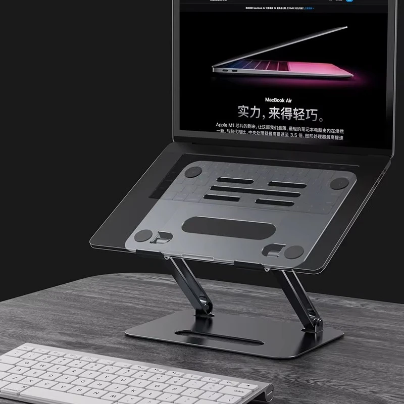 P43 Ergonomic 360 Rotating Aluminum Laptop Stand Height Adjustable Portable Cooling Foldable Notebook Holder