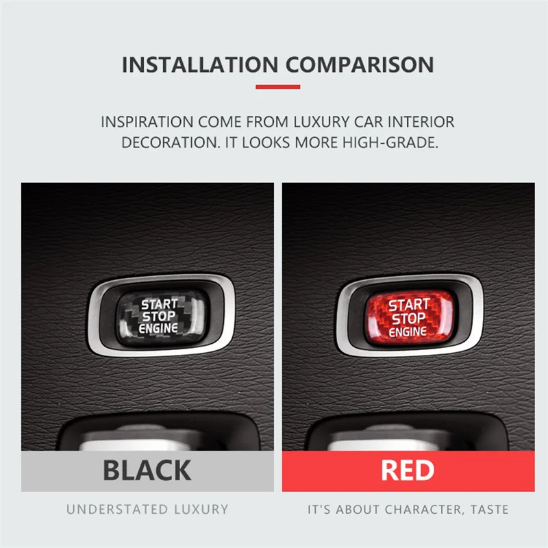 For Volvo V40 Car Engine Start Stop Button Cover Real Carbon Fiber Sticker 2013 2014 2015 2016 2017 2018 2019