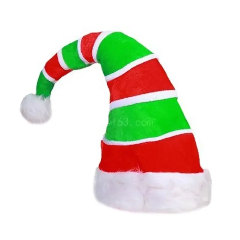 

Striped Santa Hat Thicken Plush for Holiday Comfort Liner Christmas New Year Symbol Caps with White Brim