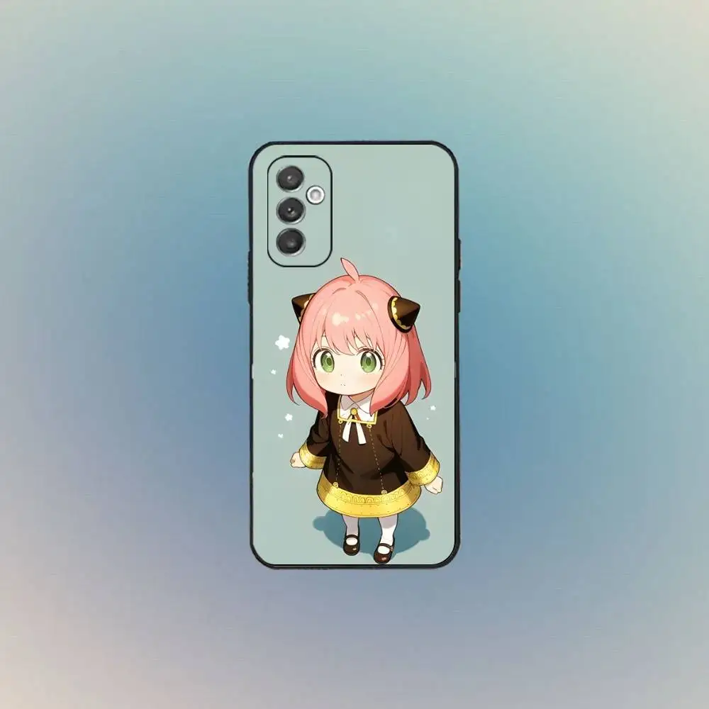 حافظة هاتف S-Spy X Family Anya Forger لهاتف سامسونج S 25,24,23,22,30,21,10,9,Ultra,Plus,Lite,FE,4,5G حافظة ناعمة سوداء