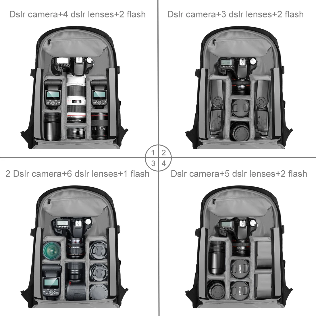 New Large Capacity Backpack Shoulder Bag for SLR Cameras Lens Photography Accessories for Laptop Tablets PC