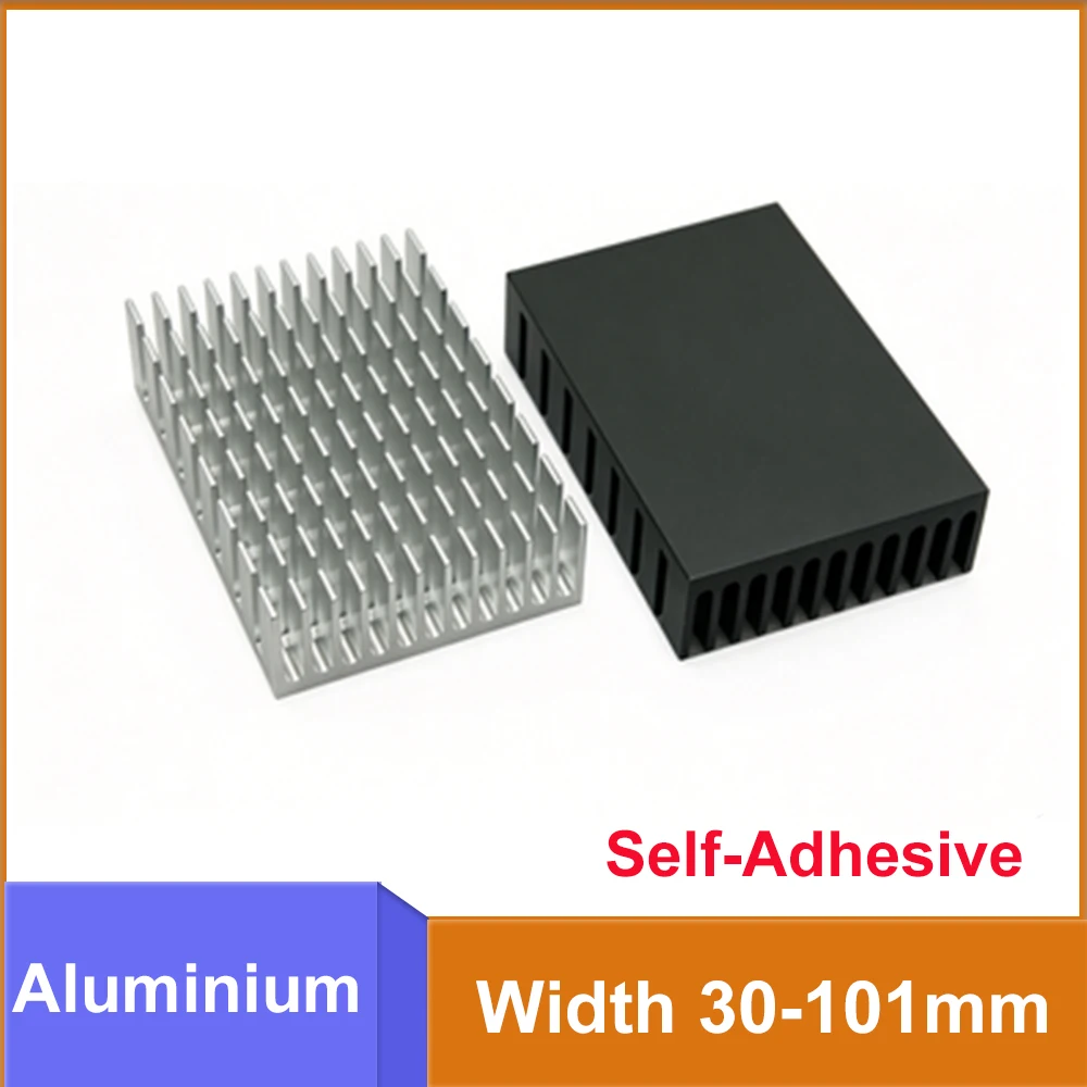1pcs Self-Adhesive Heat Sink Width 30-101mm Aluminum Slotted Cooling Cooler Motherboard Electronic Chip Wait Heat Dissipation
