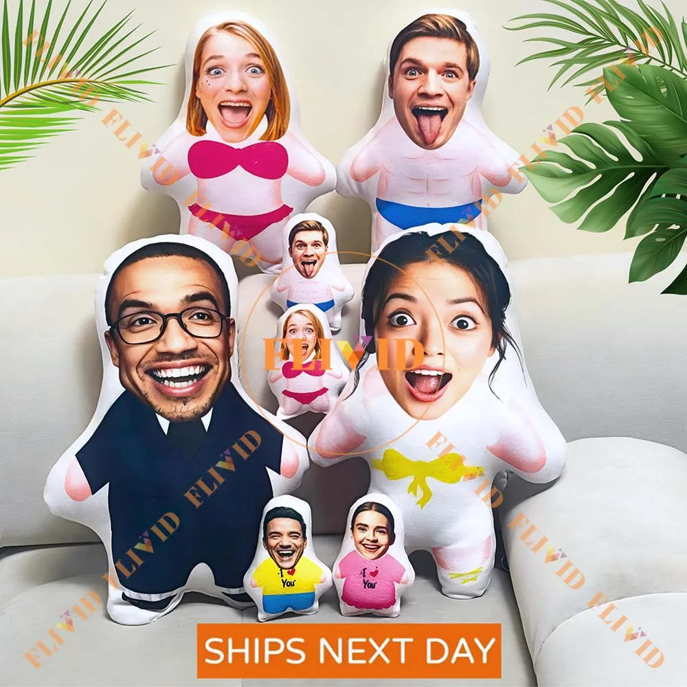 

Custom Cartoon 3D Portrait Photo Pillow,Personalized Couple Double Sided Printed Throw Pillow Cushion,Funny Home Decor Gift