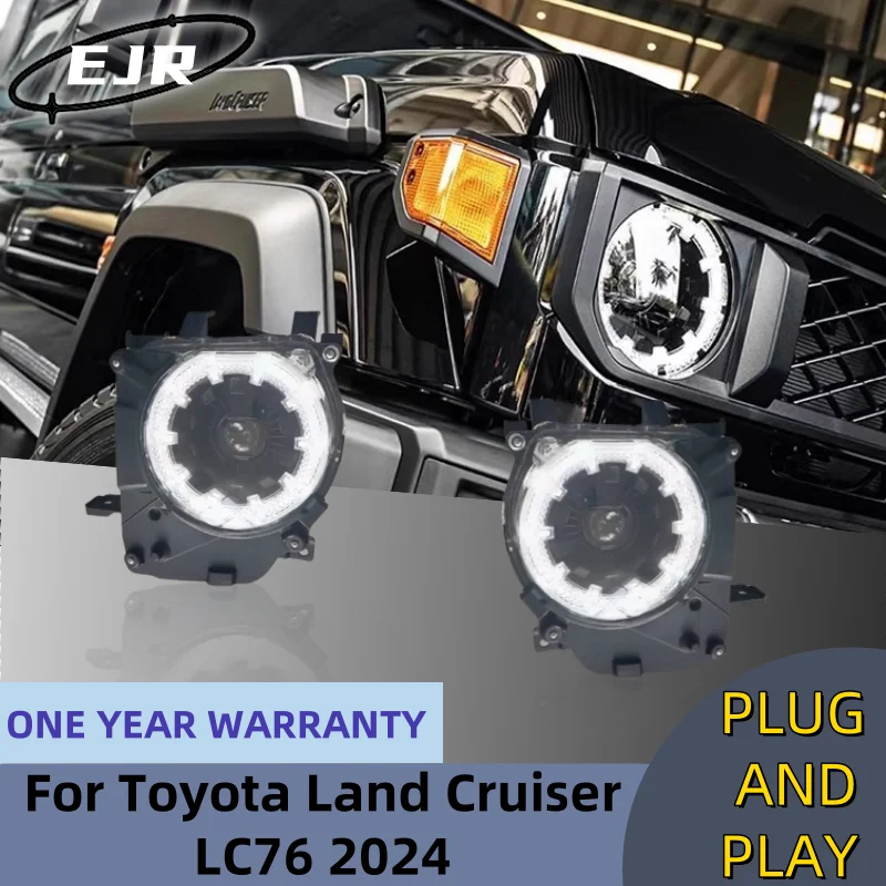 

Передняя фара для Toyota Land Cruiser LC76 светодиодный, фара 2024, фары LC79 DRL, сигнал поворота, фара дальнего света, проектор Angel Eye