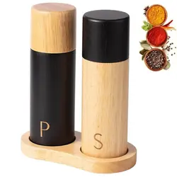 Wooden Manual Pepper Grinder,Black Pepper Sea Salt Spice Grinder Salt Shakers Bottle,Kitchen Tools Seasoning Bottles,Pepper Mill