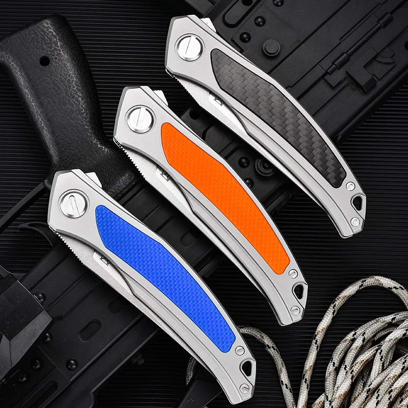 Quantum Bear folding knife, Cromax PM steel, handy pocket knife, diving cutter, emergency rescue tool, sharp fruit knife