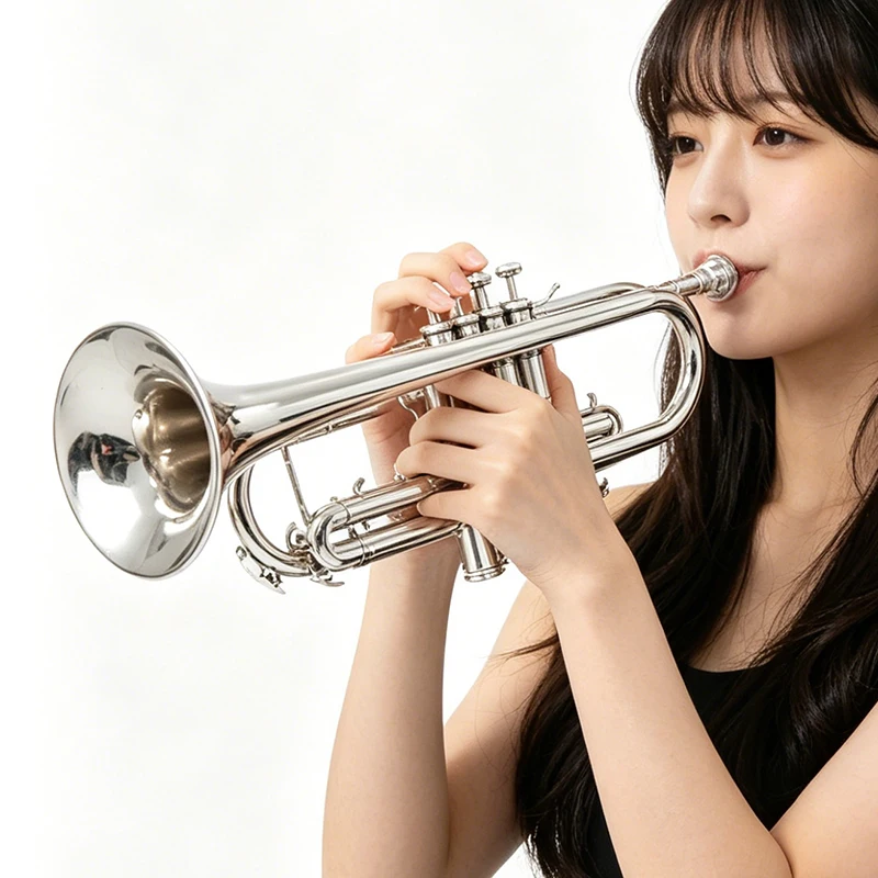 Beginners Trumpet Nickel Plated Trumpets B-flat Beginners Entry-level Trumpet Adults Children Student Playing Brass Instruments
