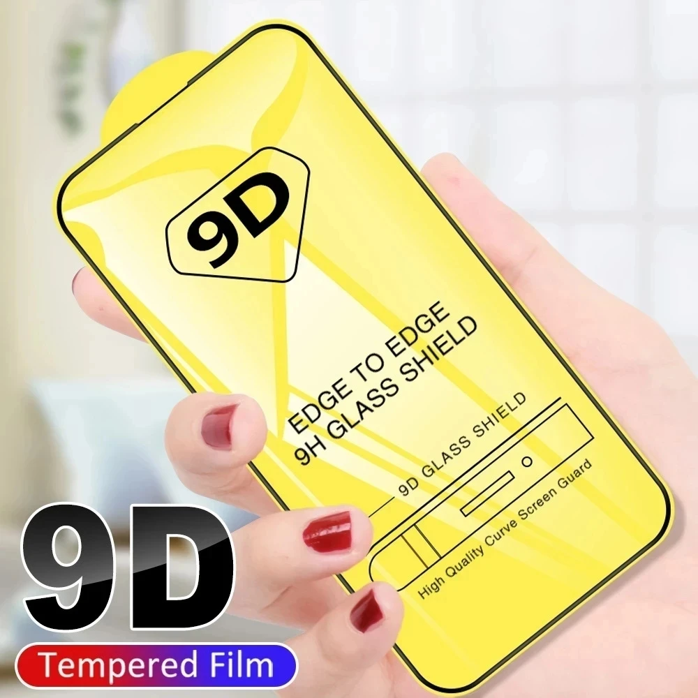 

100PCS 2024 New 9D Tempered Glass for iPhone 14 13 12 11Pro Max 14 13 XR 11 XS Max 678 Plus Full Cover Screen Protector Film