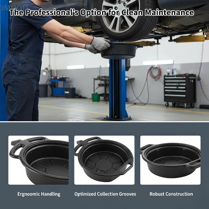 10L Oil Change Drain Pan Leakproof Heavy Duty Oil Receiving Basin for Car Motorcycle Garage Auto Maintenance 10L Oil Drain Cont