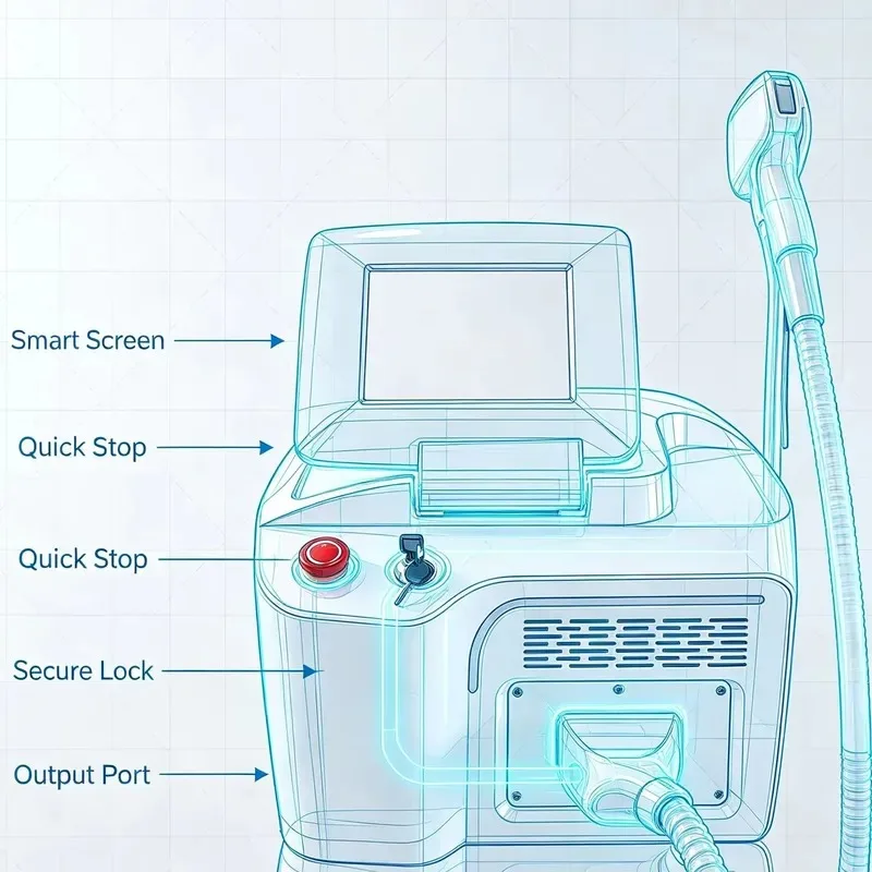 5-Waves Diode 755 808 830 940 1064nm Ice Point Cooling Safe Painless Professional Salon