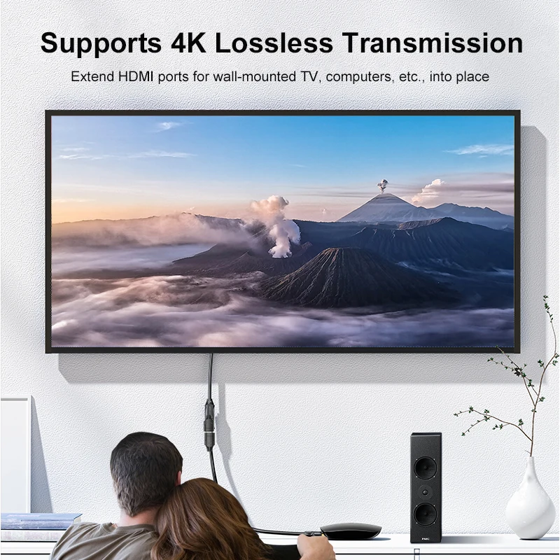 SAMZHE HDMI 2,0 Verlängerung Kabel 4K/60Hz HDMI 2,0 2,1 Männlichen zu Weiblichen Kabel für HDTV Nintend schalter PS4/3 HDMI Extender Adapter 8K – Detail 4