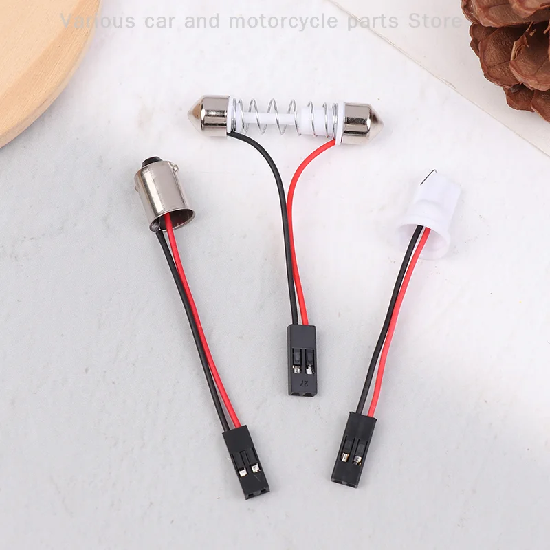 10Pcs Adapter For Car Light Led Panel Brake Light Car Interior Dome Bulb T10 BA9S T4W Hanging Bar To Pink Connector Wire Cable view 6