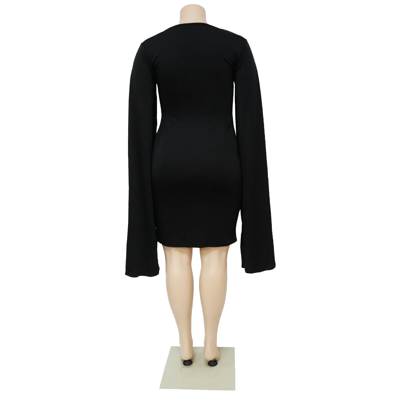 Plus Size Sexy Elegant Party Dress Autumn Long Cloak Sleeves Bodycon Knee Length Dresses Evening Party Club Vestidos Robes 2023