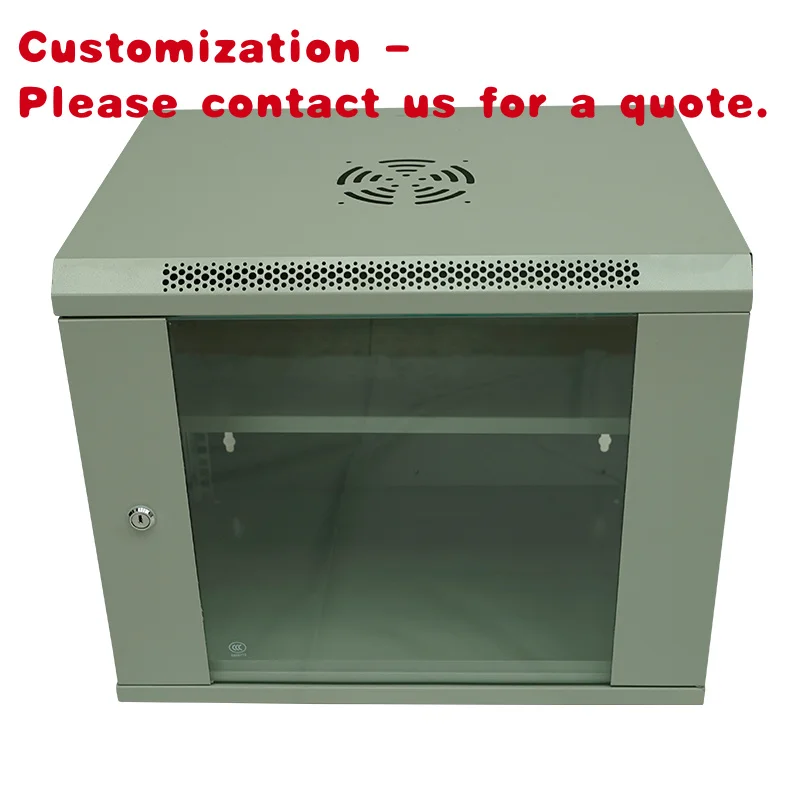 

custom.Custom 19 Inch 9U Glass Door Cabinet Data Center Wall Mount Internet Metal Server Rack Cabinet
