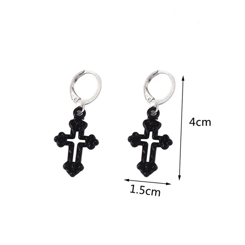 Aihua Große Steampunk Vintage Ägyptische Ankh-Kreuz-Ohrringe für Damen und Herren, Gothic Persönlichkeits-Ohrringe für Damen und Herren, Schmuck – Detail 18
