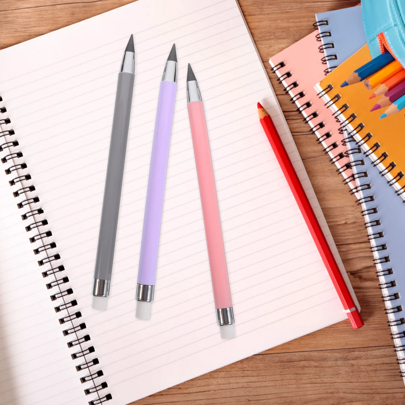 

10pcs Inkless Pencils Everlasting Reusable Non Sharpening Smooth Writing Sketching Drawing Students Drafting Supplies