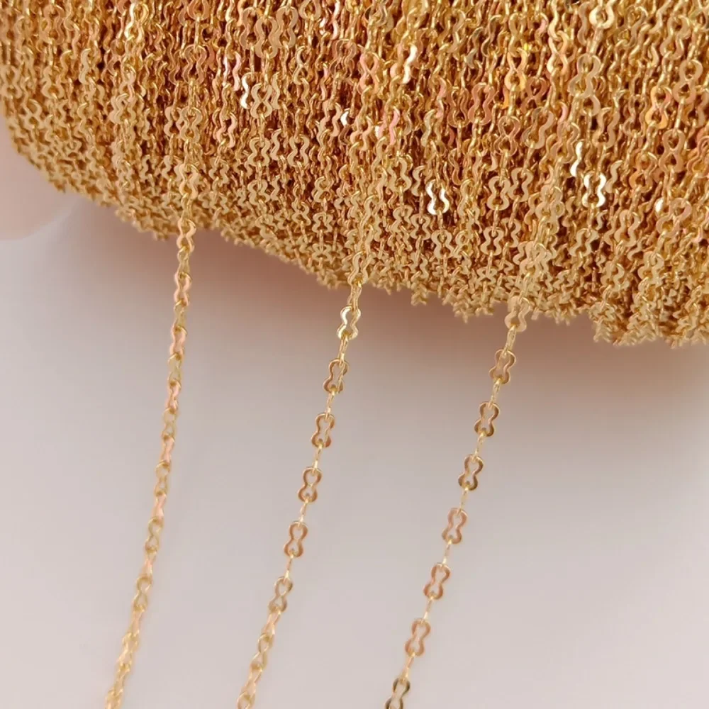 

14k Gold-plated 8-shaped Chain, Approximately 1.8mm Wide, with Extended Chain Tassels, Diy Handmade Jewelry and Accessories