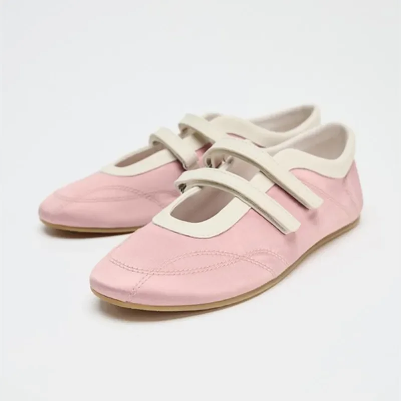 brand-designer-women's-ballet-flats-pink-satin-round-toe-soft-sole-mary-jane-shoes-comfortable-lightweight-non-slip-sneakers