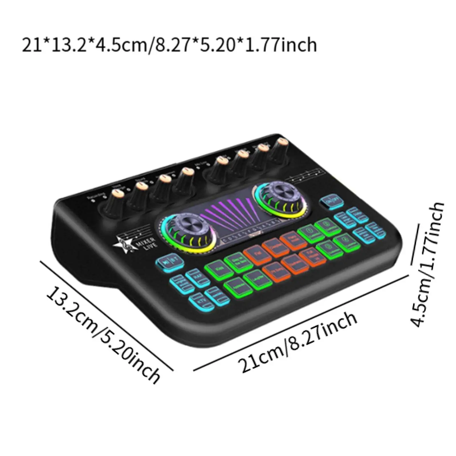 Mini Sound Mixer Board Universal Professional Voice Changer Device Live Sound Card for Gaming Live Stream KTV Recording PC Phone