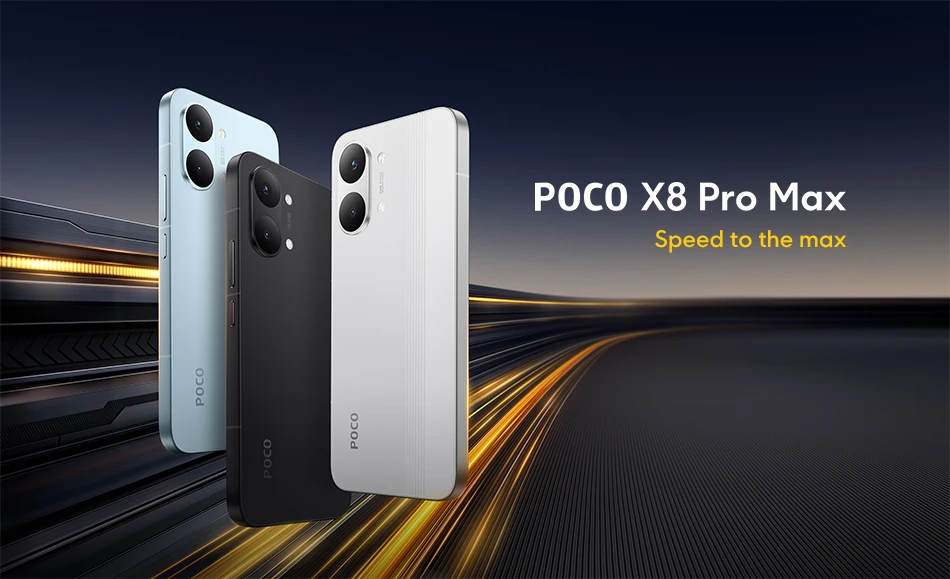 Xiaomi Mobile Global Version POCO X8 Pro Max 8500mAh 6.83'' 1.5K 120Hz Ultra-Bright AMOLED DisplaySmartphone Dimensity 9500s