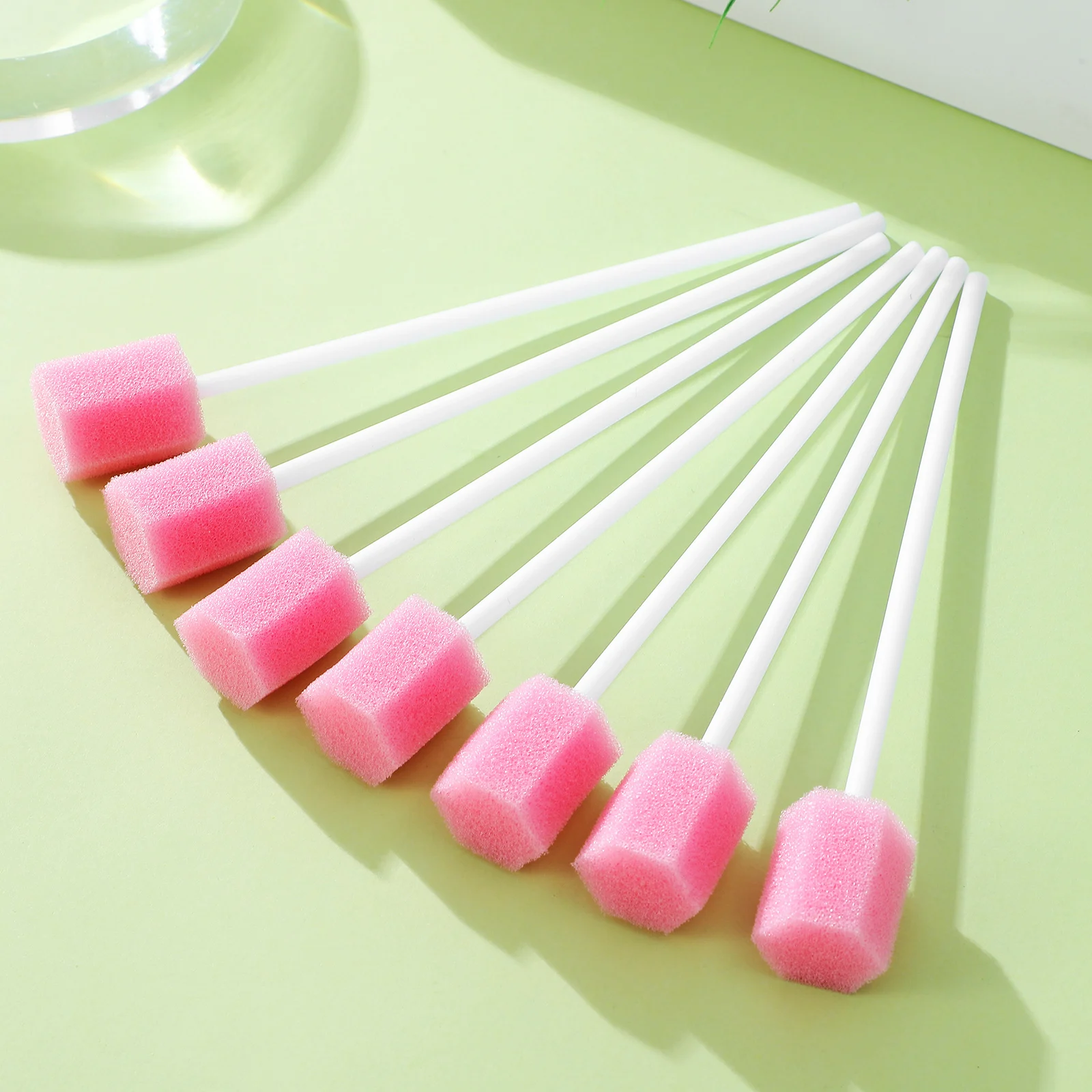 

150 pcs 150 Pink Hexagon Shaped Sponge Swabs Disposable Oral Care Mouth Cleaning Sponges for Dentist Clinic Hospital Home Use