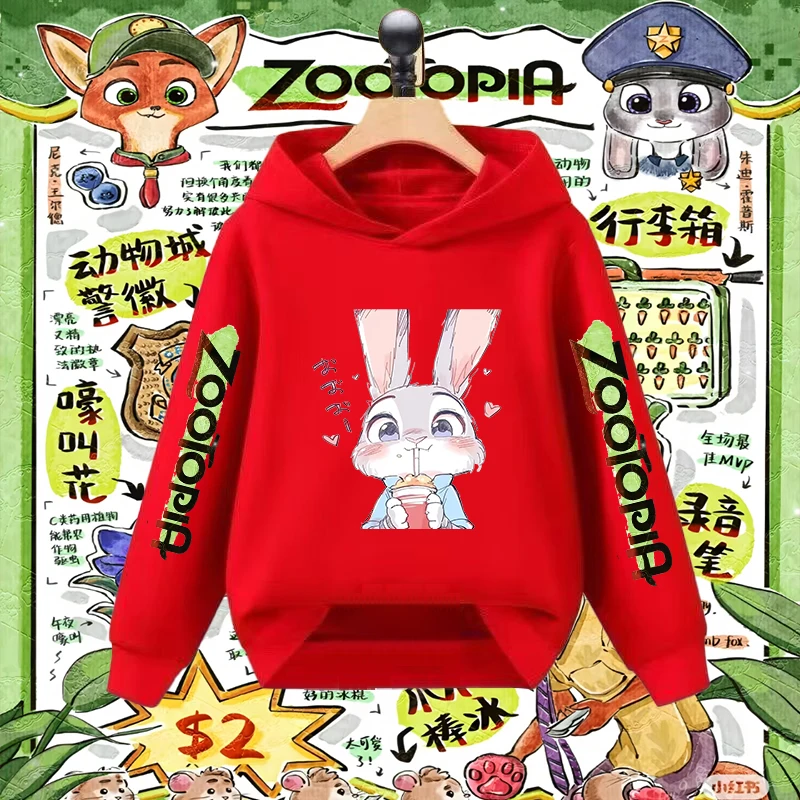 ديزني الاطفال مقنعين البلوز Zootopia جودي هوبس نيك وايلد الأخوات مطابقة ملابس الأطفال شخصية كرتونية ارتداء