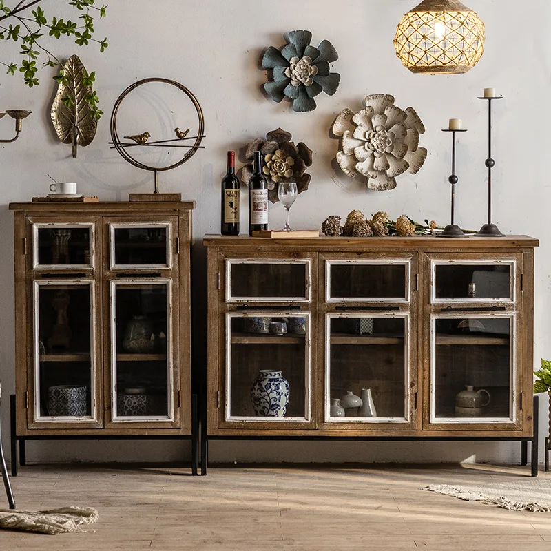 Glass Home Kitchen Locker Living Room Log Color Storage Cabinet