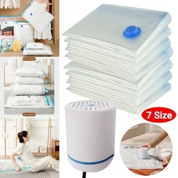 7 Sizes Reusable Vacuum Bags Electric Pump or Vacuum Compression Sealer Bag Mini Vacuum Sealer Machine for Clothes Organizer