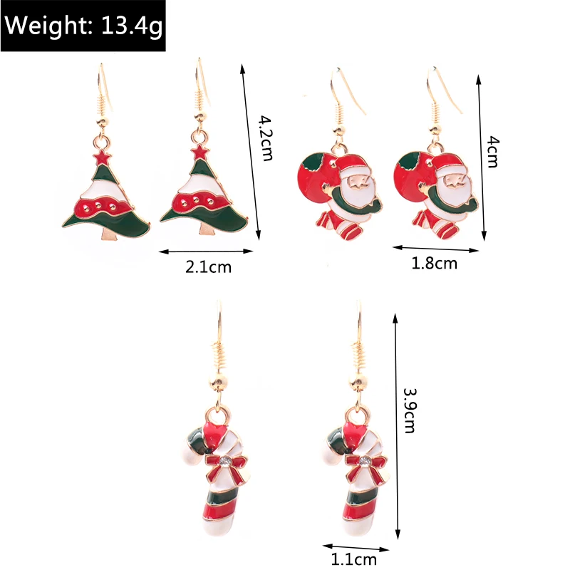 Modische Weihnachts-Ohrringe für Damen, Weihnachtsbaum-Hängeohrringe, Mädchen-Neujahrsfest-Schmuck, Geschenke – Detail 19