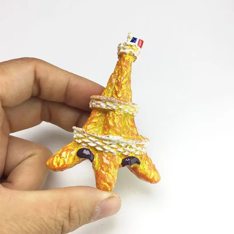 

French Baguette Eiffel Tower Scenery Fridge Magnet Cultural and Creative Travel Souvenir 3D Painted Craft