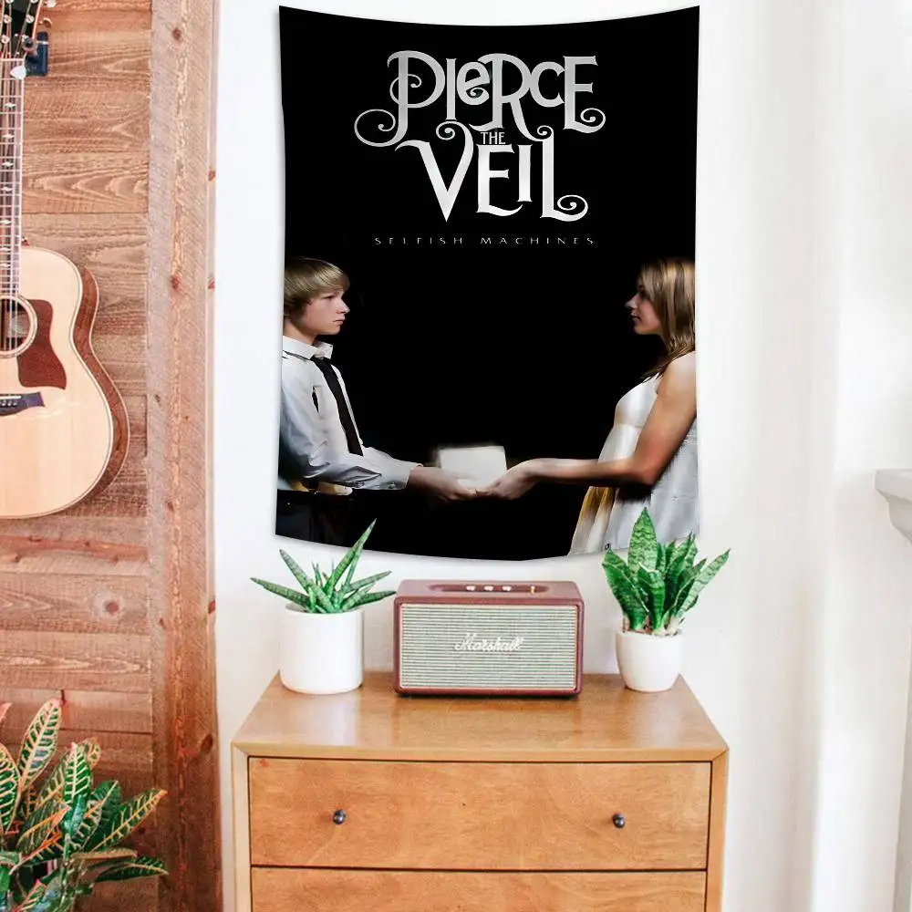 P-Pierce The Veil Band Anime Tapestry Hippie Flower Wall Carpets Dorm Decor Wall Hanging Home Decor