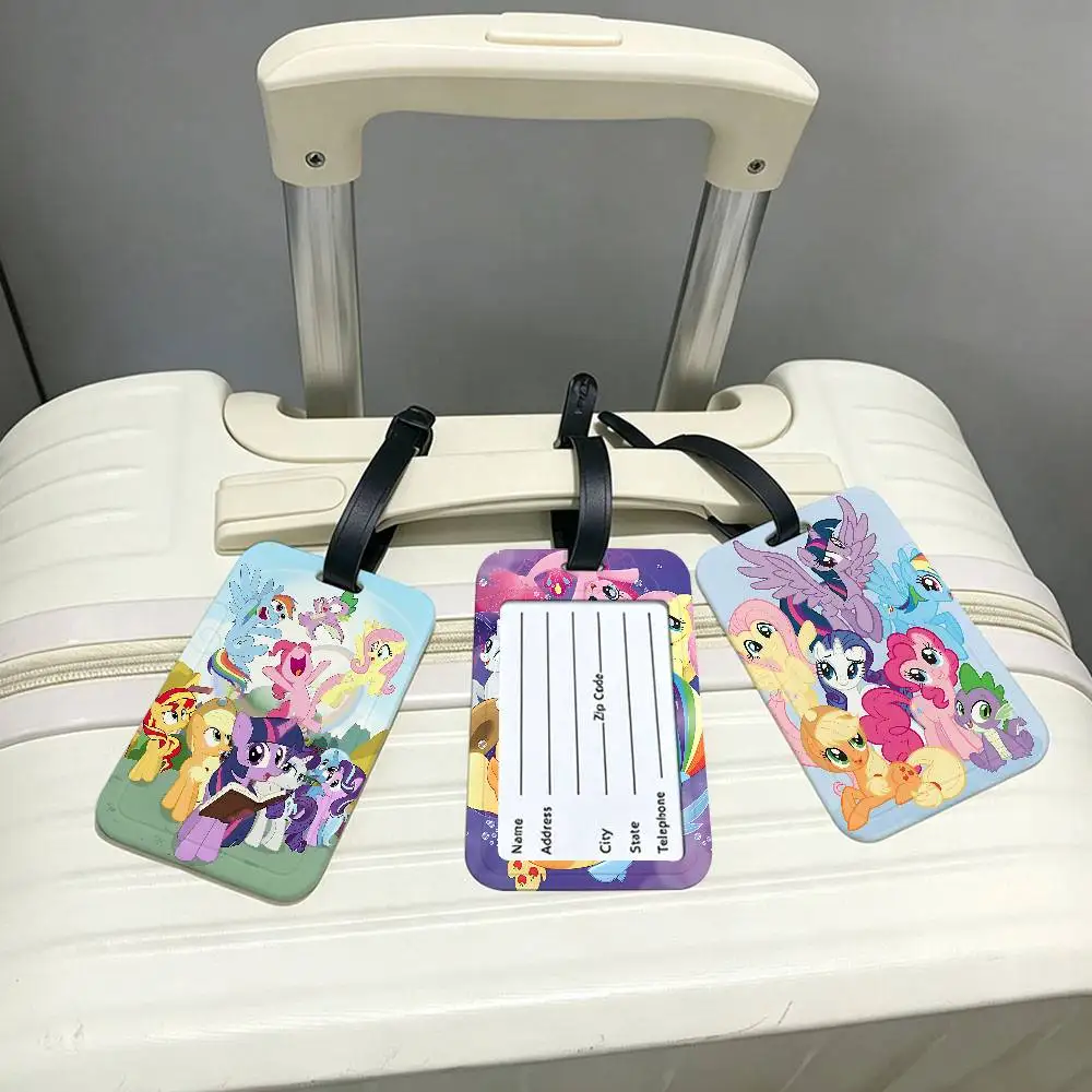 My Little P-Pony ANIME Lightweight Anti lost PVC Luggage Tag Removable Info Card Sleeve Backpack Travel Accessory
