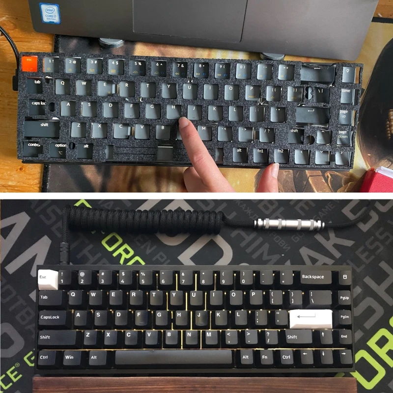 الصوت التخفيت حصيرة كتم لوحة قطن التبديل الصوت المخمدات ورقة منصات لينة للوحة المفاتيح الميكانيكية 68 تخطيط 2 قطعة.