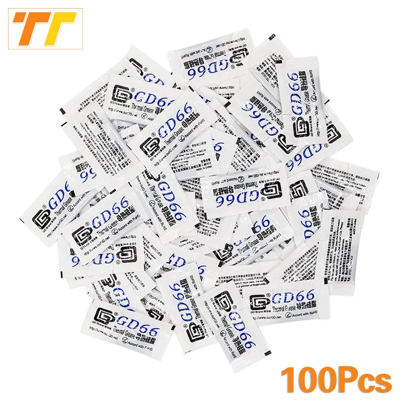 

100pcs GD66 Thermal Conductive Grease Paste Silicone Plaster For LED Chip Heatsink Compound Pieces Grams High Performance Gray