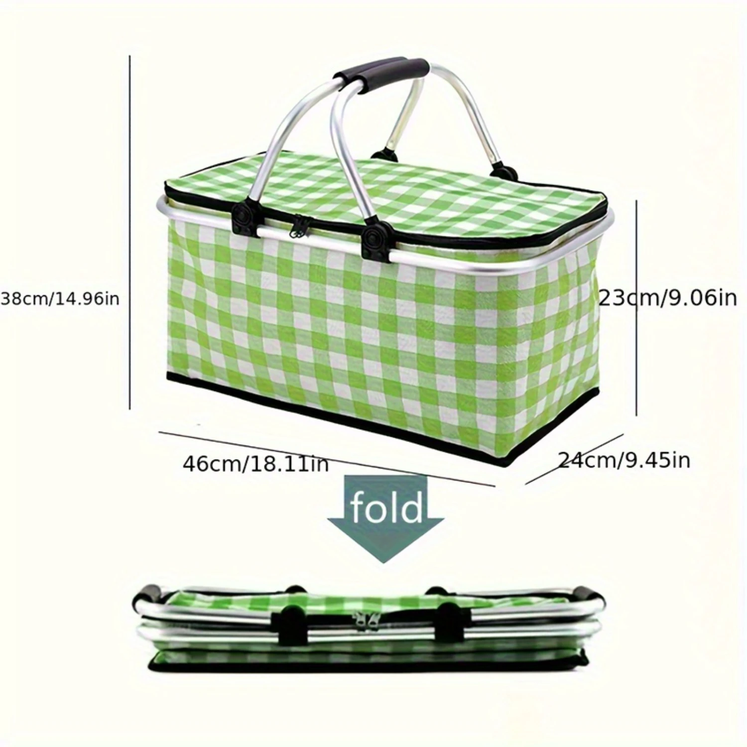 Portable Insulated Basket, Portable Folding Insulated Box For Outdoor Picnic