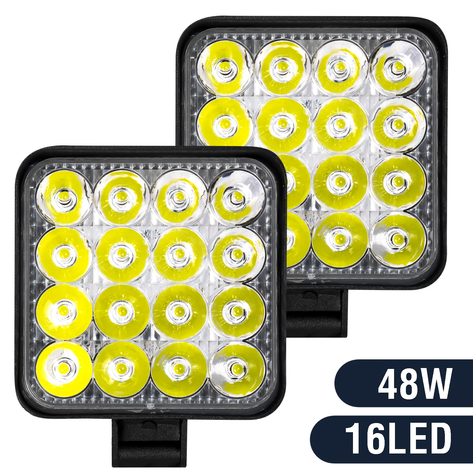 Led Pods 2PCS 48W 3500LM Flood Led Off Road Lights White Driving Fog Light Boat Lights Driving Lights Offroad Led Work Light 2x