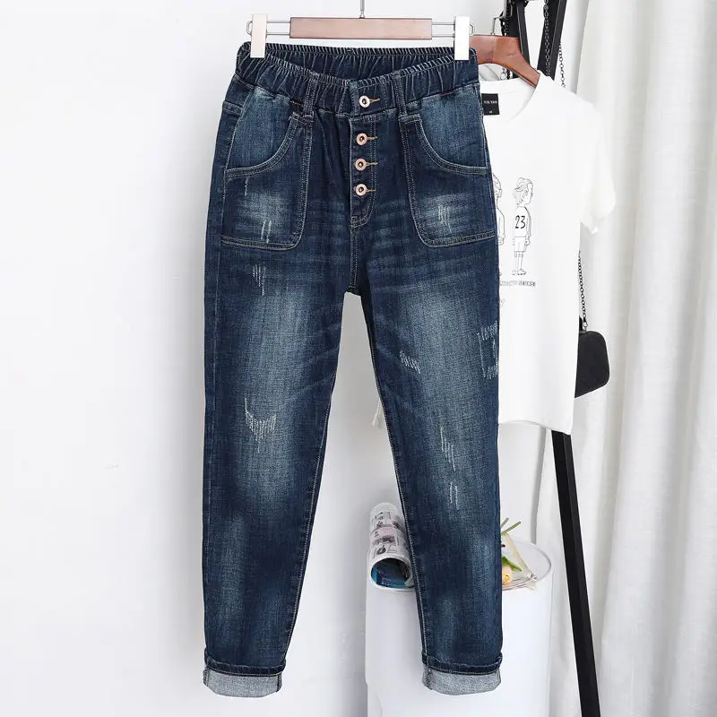 5XL High Waist Jeans Women Vintage Plus Size Jeans Femme Harem Pants Loose Boyfriend Denim Jeans Streetwear Trousers Women Z31