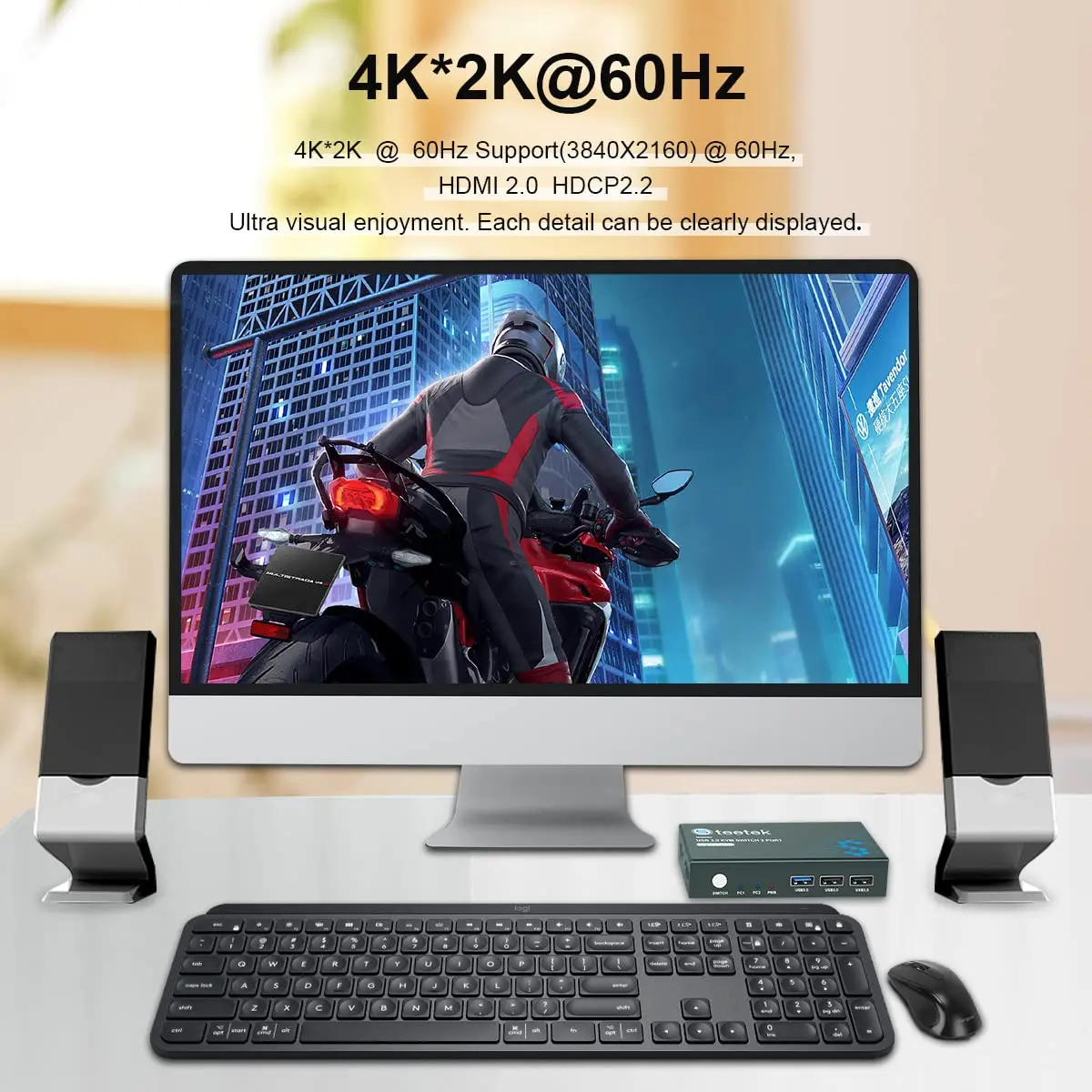 Przełącznik KVM 4Kx2K HDMI 16-portowy z kablami Przełącznik KVM do montażu w stojaku Obsługa HDCP EDID dla Windows Linux Mac Debian Ubuntu USB2.0