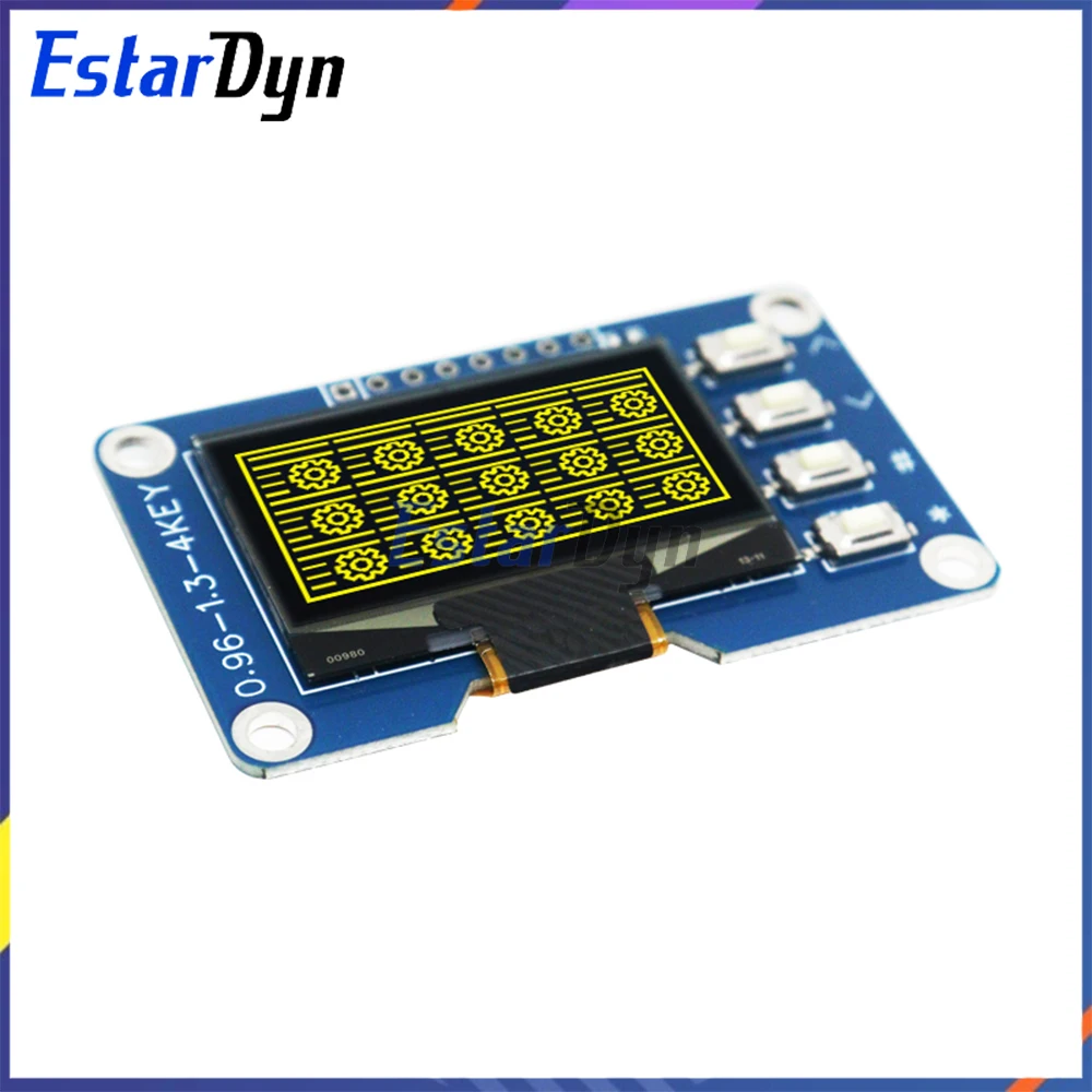 شاشة OLED مقاس 1.3 بوصة مع وحدة لوحة مفاتيح 4x4، SSD1116 128x64 Arduino متوافقة مع مشاريع DIY وRaspberry Pi