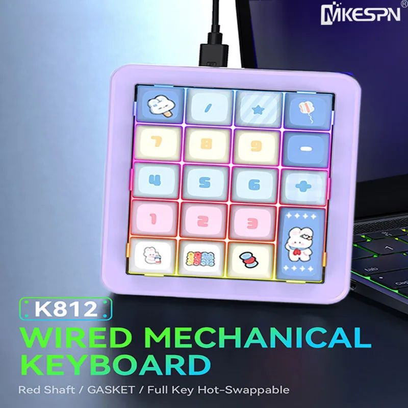 Imagem -02 - Teclado Mecânico com Retroiluminação Rgb Alumínio 19 Chaves Programável com Fio para Desktop Laptop