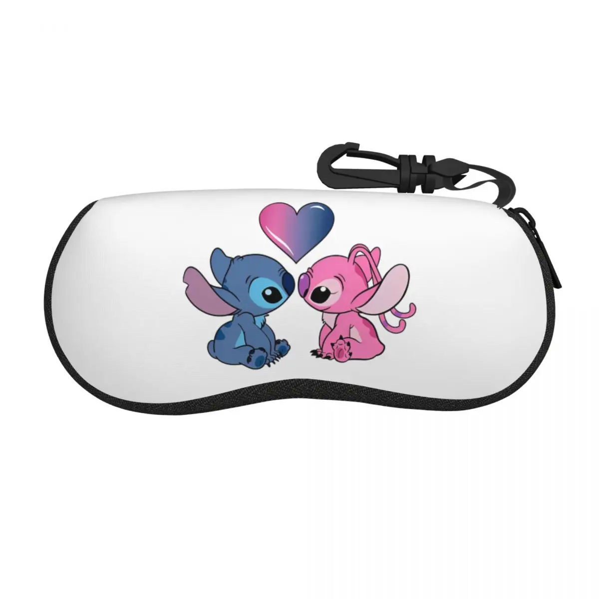 Stitch And Angel Glasses Case Cover Travel Sunglasses Pouch For Men Women Classic Eyewear Organizer Custom Eyeglass Protector