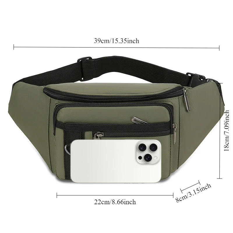 Unisexowe, wielofunkcyjne nerki o dużej pojemności, wodoodporne, nylonowe torby biznesowe, modne torby crossbody na ramię do noszenia na piersi, idealne do podróży i pracy.